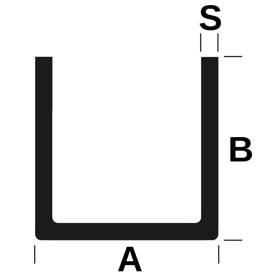 U 20x30x20 x1,5 broušený K240 2,5m - Nerezový U-profil