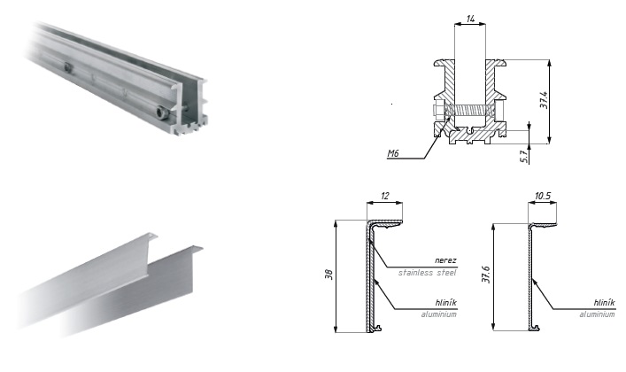 Profil RM38 Nerez matt