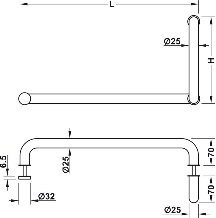 Shower Cross HRO 500 Chrom lesk