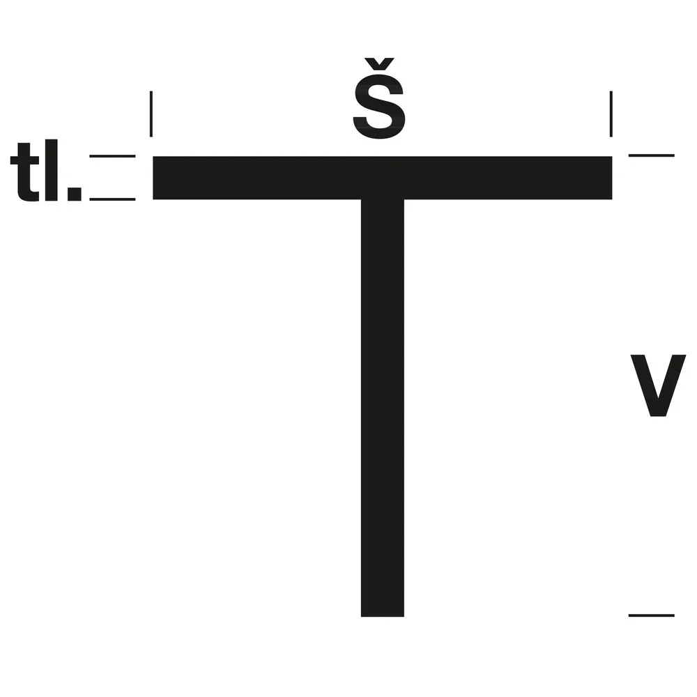 T-profil 40x40 x4 surový 3m - Hliníkový T-profil