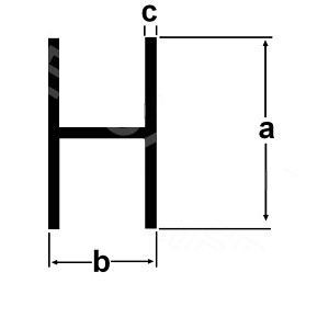 H 29,5x12 x1,8 elox Černá matná 3m - Hliníkový H profil