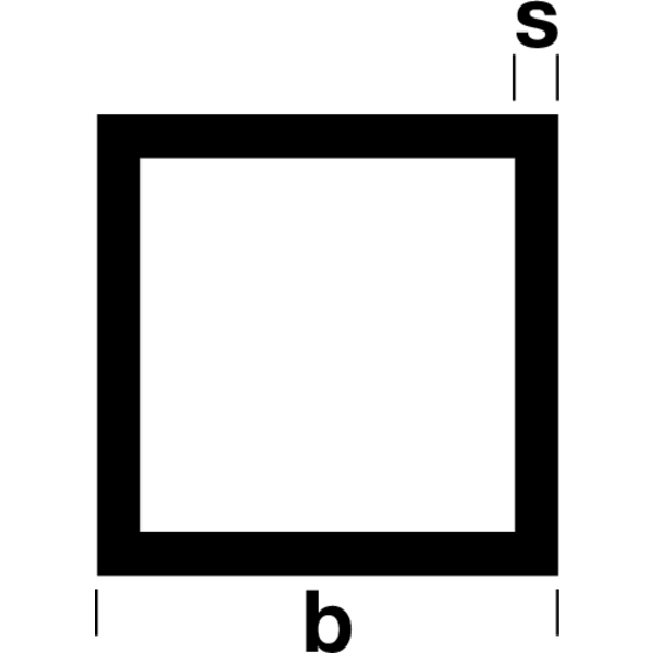 SQ 20x20 x2 surový 6m - Nerezový jekl čtvercový průřez