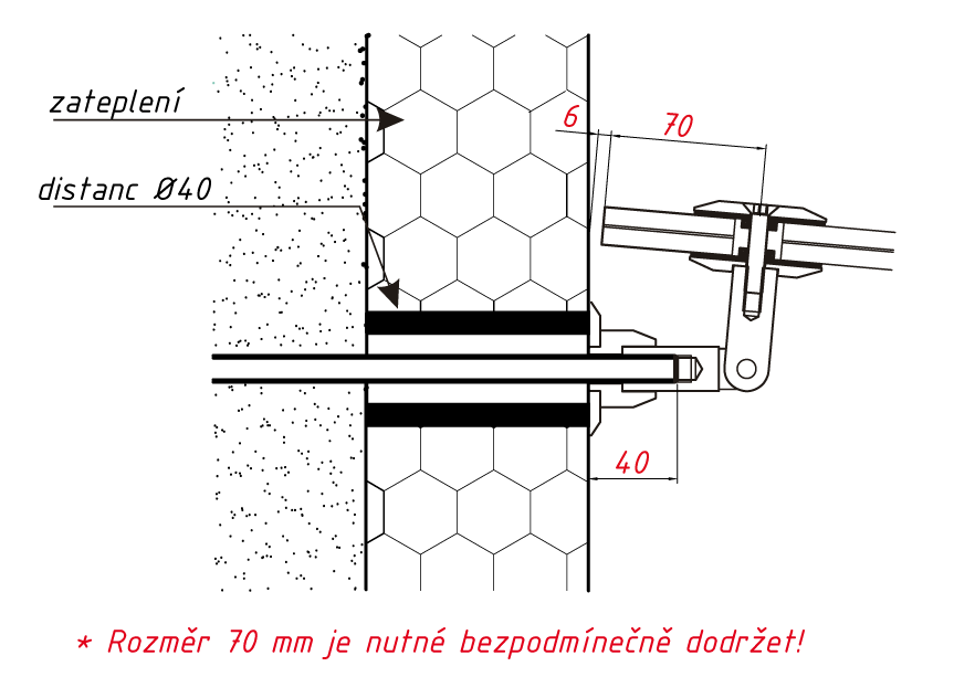 Dolní terč PM 60 sklo-zeď RAL