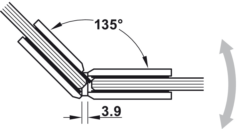 Pant Line GG 135° Nerez matt (vzhled)