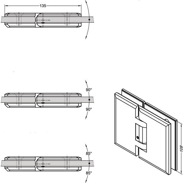 Pant Chalet® GG 90° Nerez matt (vzhled)