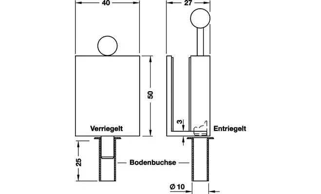 Zarážka dveřního křídla V2 EV1