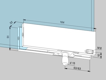 Dorma UL PT30 - pro nadsvětlík Nerez matt