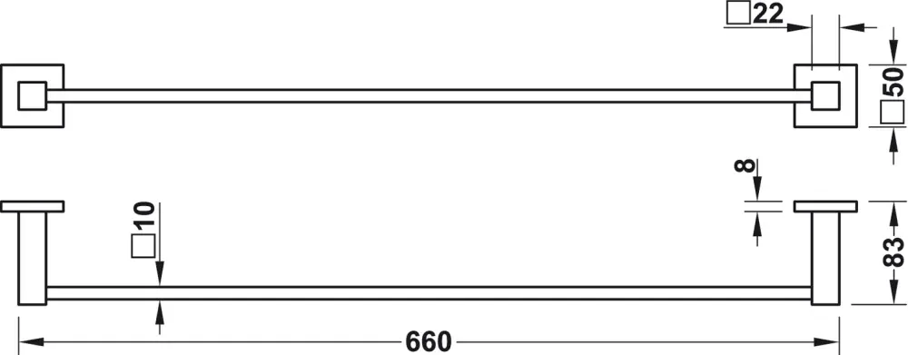 Věšák na ručníky HSQ 660 Chrom lesk