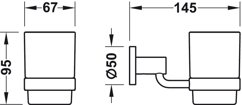 Držák sklenice HRO Chrom lesk