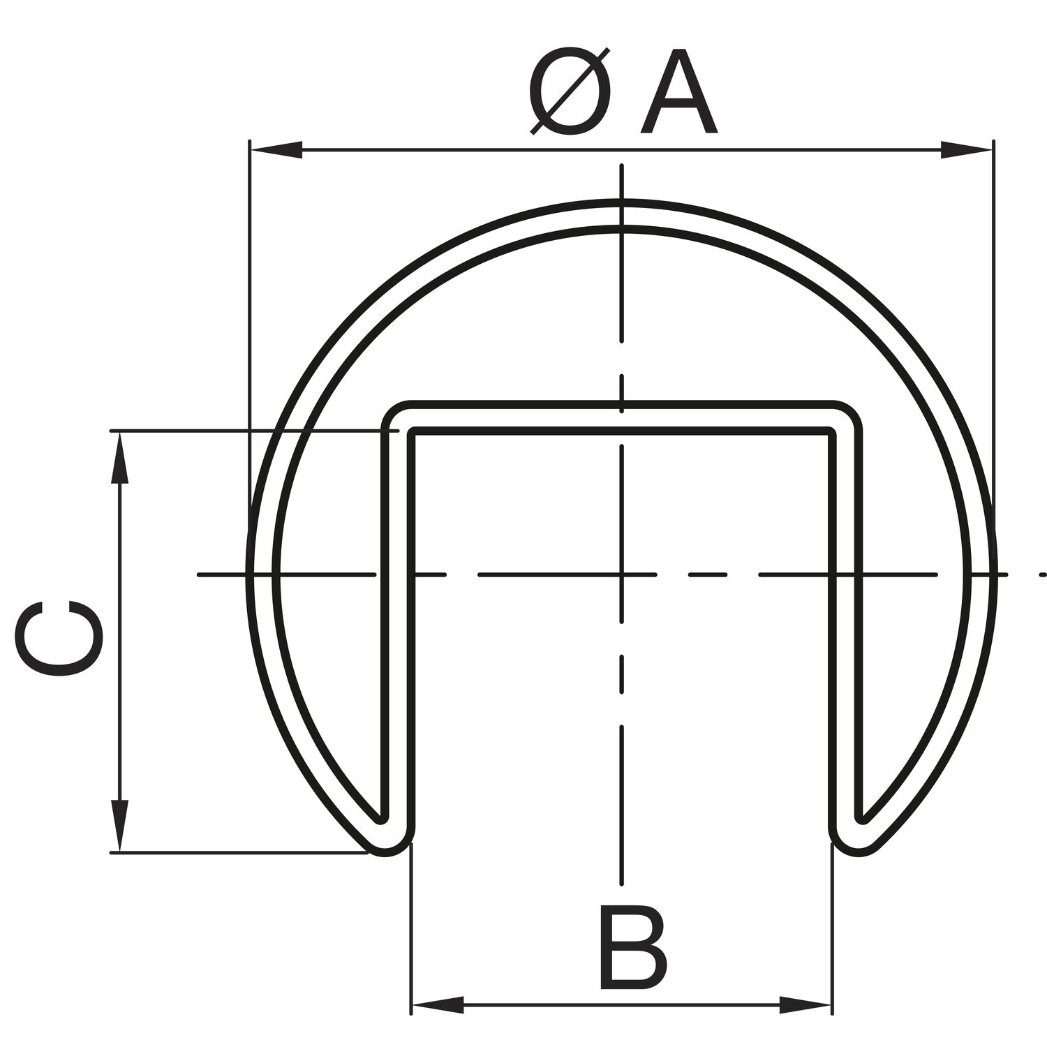 Madlo kulaté s drážkou 6m