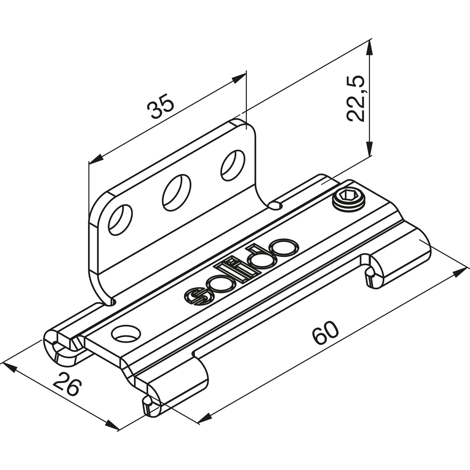 Solido 80 úhelník kotvení na stěnu
