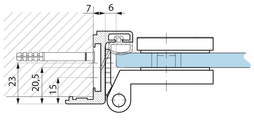 Hliníková zárubeň Frame-Z T228 EV1 Levá