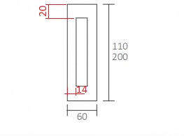 Hranatý úchyt DVX Square 200 Nerez matt (vzhled)