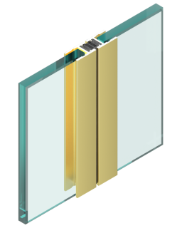 Profil magnetické těsnění 180° 2300mm Zlatá lesk