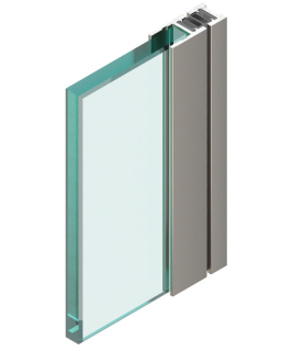 Profil magnetické těsnění 180° 2300mm Nerez matt (vzhled)