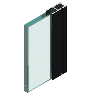 Profil magnetické těsnění 180° 2300mm Černá matná