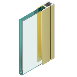 Profil magnetické těsnění 180° 2300mm Zlatá lesk