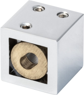 Spojka 90° Square zeď-tyč Chrom lesk