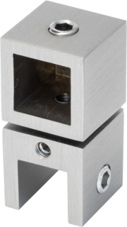 Koncová spojka Square sklo-tyč Nerez matt (vzhled)