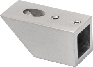 Spojka 45° Square zeď-tyč Nerez matt (vzhled)