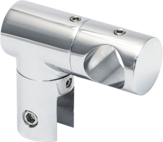 Spojka sklo-tyč vyosená Chrom lesk