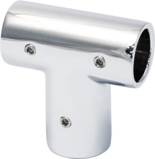 T spojka tyč-tyč Chrom lesk