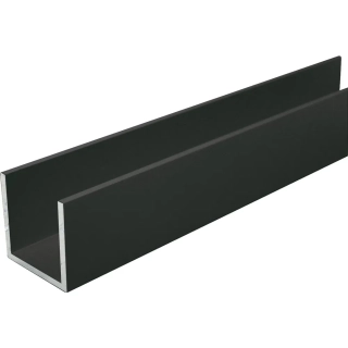 U 15x15x15 x2 elox Černá matná - Hliníkový U profil