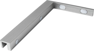 Stabilizační rohovník PM SH Levý GW sklo-zeď 90° Nerez matt (vzhled)