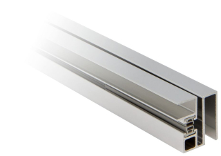 Rohové lištové magnetické těsnění 90° sklo-sklo 2300mm Nerez matt (vzhled)