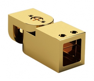 Spojka Square úhlová zeď-tyč Zlatá lesk