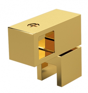 Spojka Square sklo-tyč vyosená Zlatá lesk
