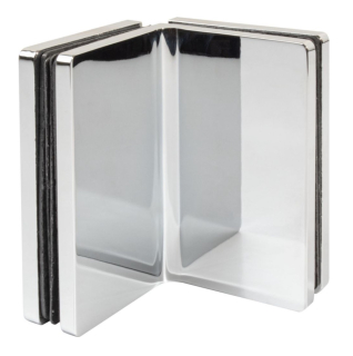 M80C90 spojka sklo-sklo 90° Nerez matt (vzhled)